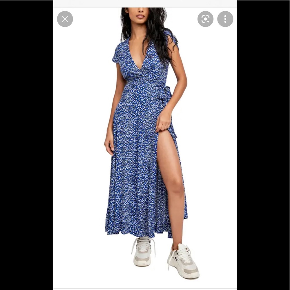 GORGEOUS JESS WRAP MAXI DRESS IN MIDNIGHT COMBO - Picture 2 of 10